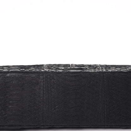Chanel Matte Python Maxi Double Flap Black 13 of 13