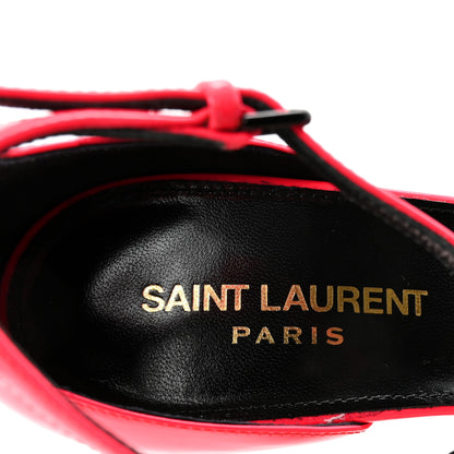 Saint Laurent Patent Calfskin Amber 105 Ankle Strap Sandals 39.5 Fuchsia Fluo 8 of 10