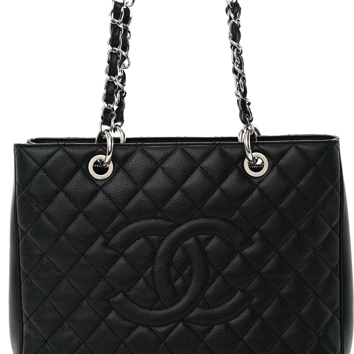 Caviar Quilted Grand Shopping Tote GST Black