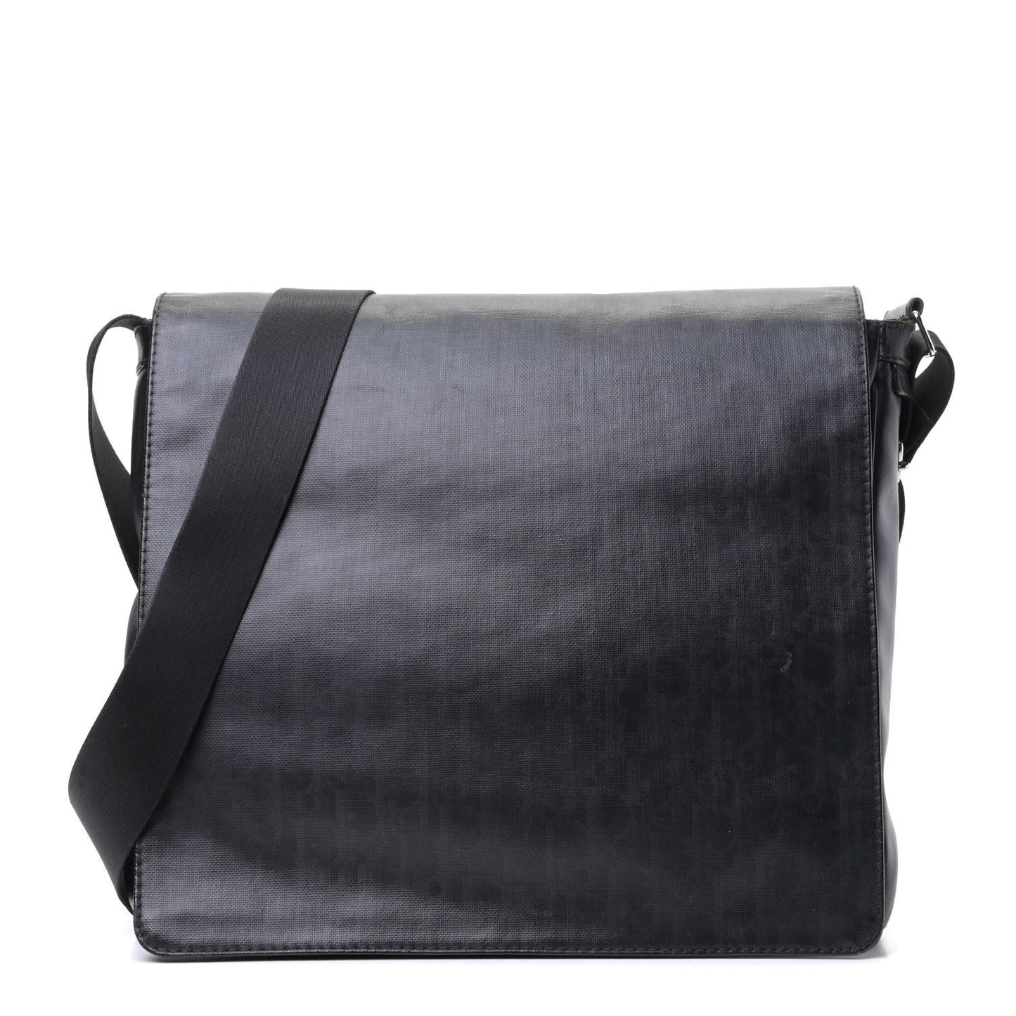 Monogram Coated Canvas Messenger Black