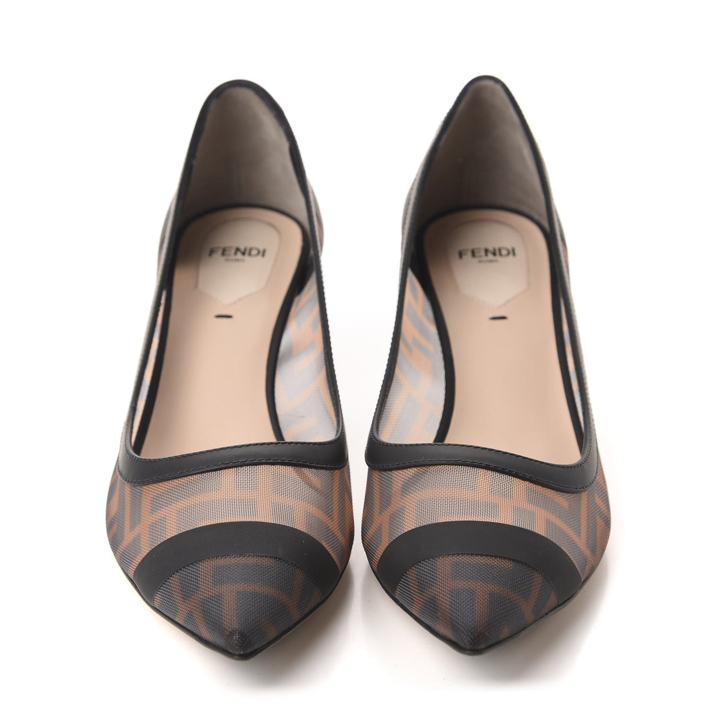 Technical Mesh Vitello Gommato FF Colibri 55mm Pumps 37.5 Tobacco Moro Black