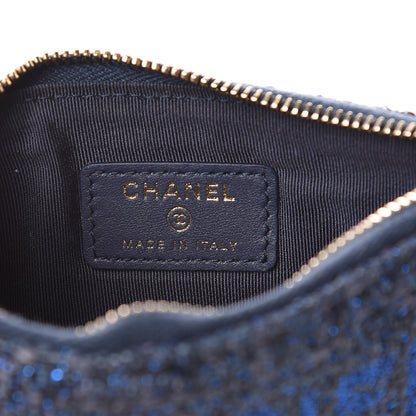 Chanel Woven Straw Raffia Deauville Cosmetic Pouch Blue 6 of 8