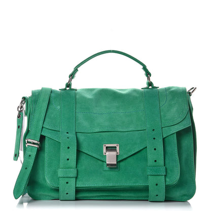 Proenza Schouler Suede Medium PS1 Satchel Aloe 1 of 10