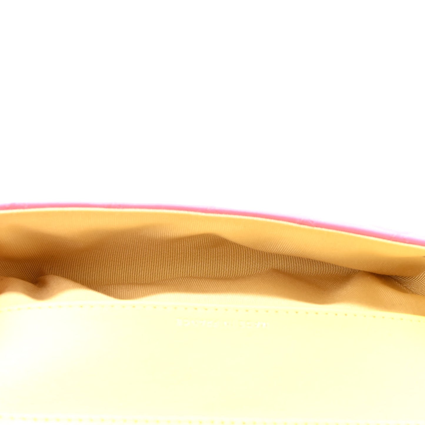 Lambskin Quilted Glasses Case With Chain Pink Yellow