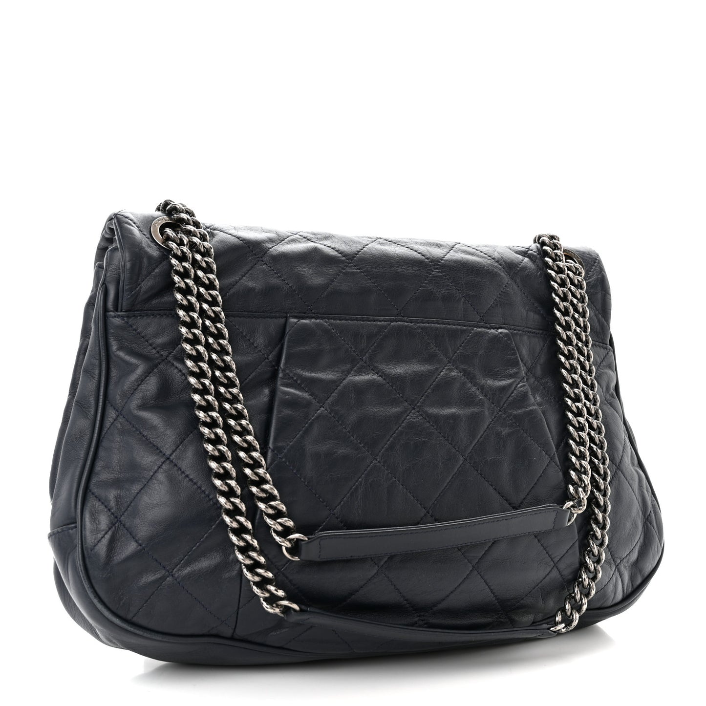 Calfskin Coco Pleats Flap Black