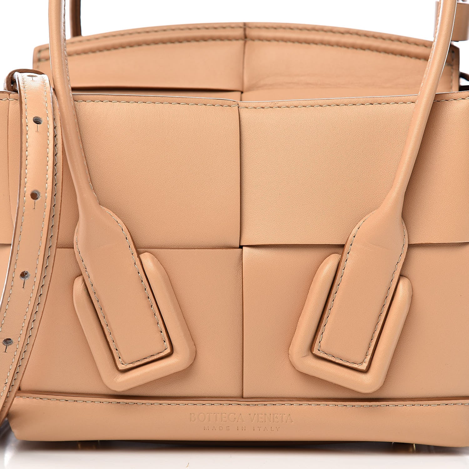 Bottega Veneta French Calfskin Maxi Intrecciato Mini Arco Nude 10 of 10