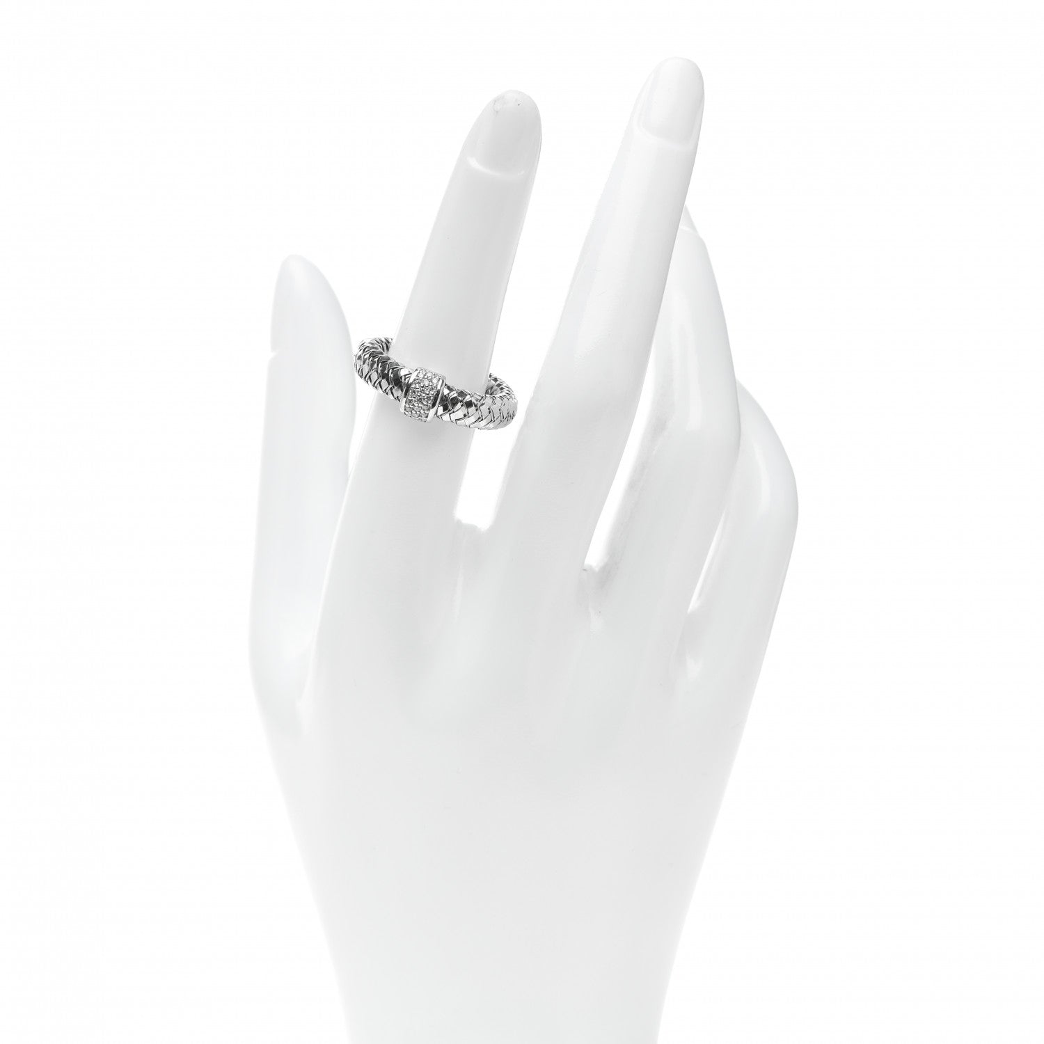 Roberto Coin 18K White Gold Diamond Primavera Ring 54 6.75 2 of 5