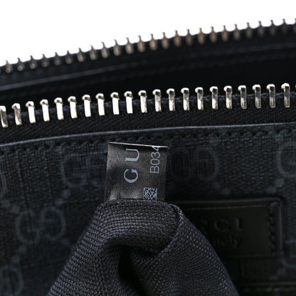 Gucci GG Supreme Monogram Web Small Flat Messenger Bag Black Grey 8 of 13