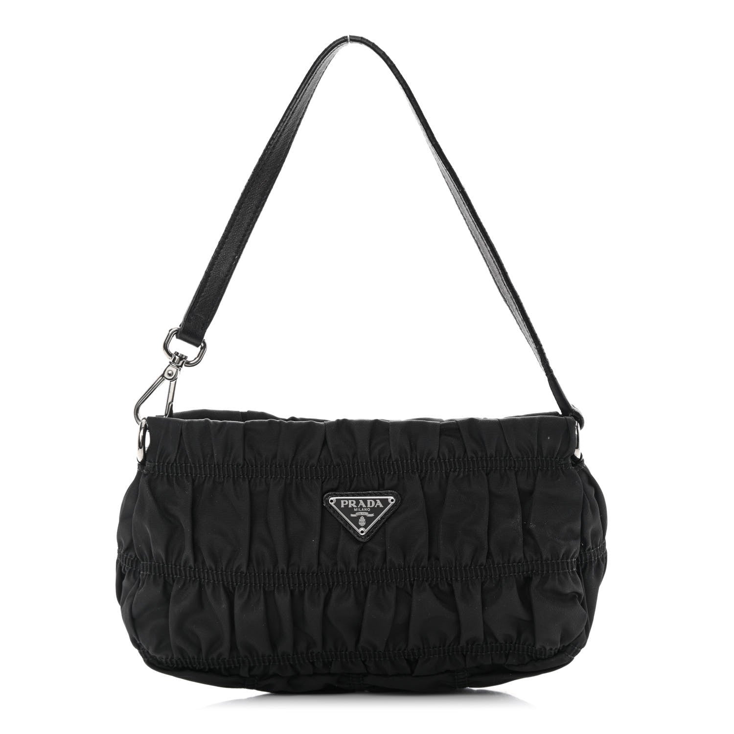 Prada Tessuto Nylon Gaufre Pochette Black 1 of 16