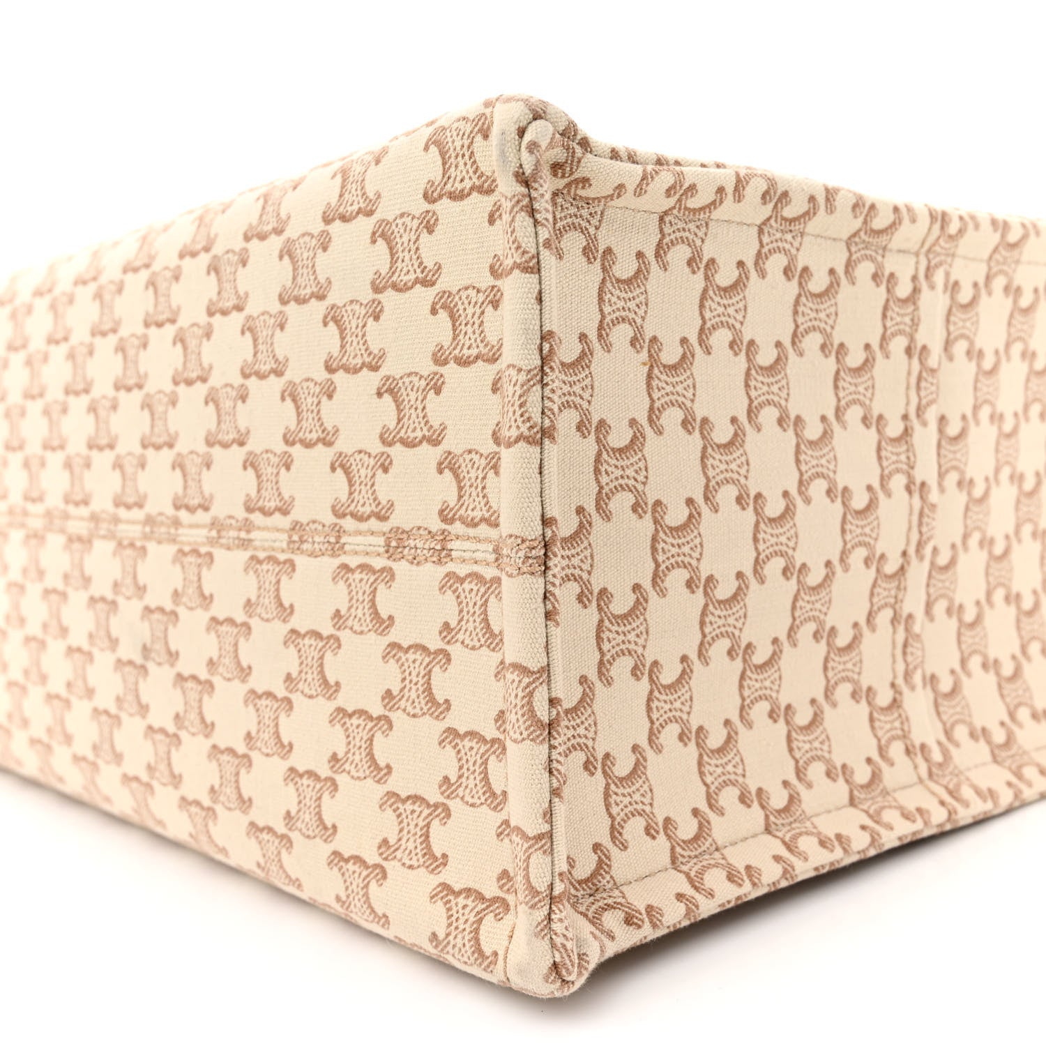 Celine Canvas Calfskin Triomphe Large Cabas Thais White 9 of 10