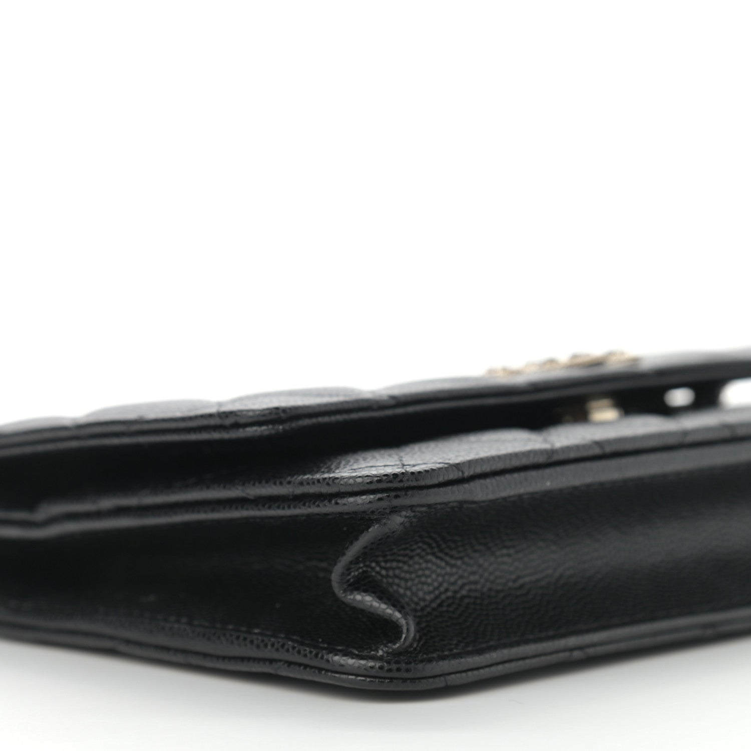 Chanel Caviar Quilted Crystal CC Wallet On Chain WOC Black 10 of 13