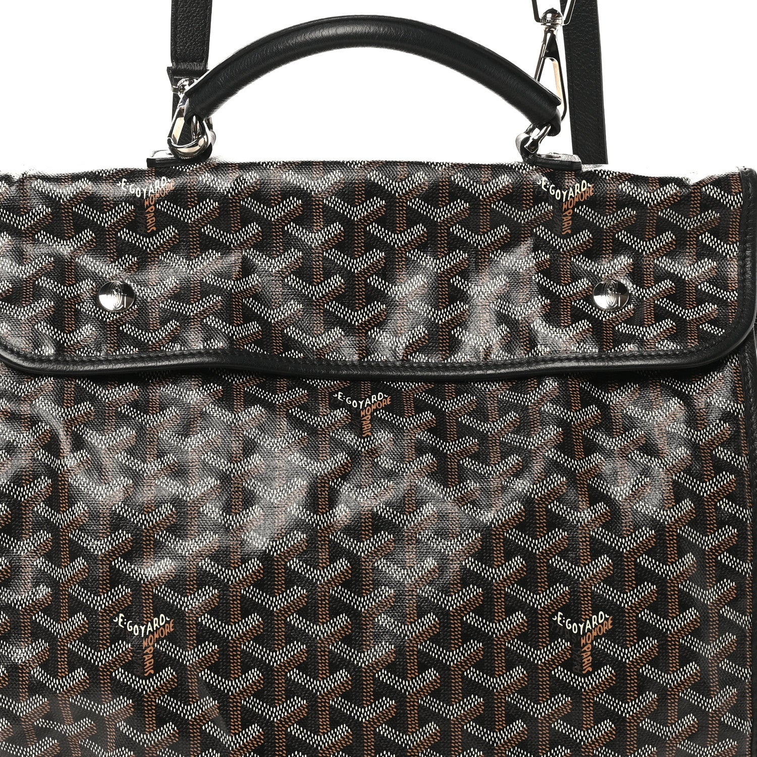 Goyard Goyardine Saint Leger Soft Briefcase Backpack Black 1823725