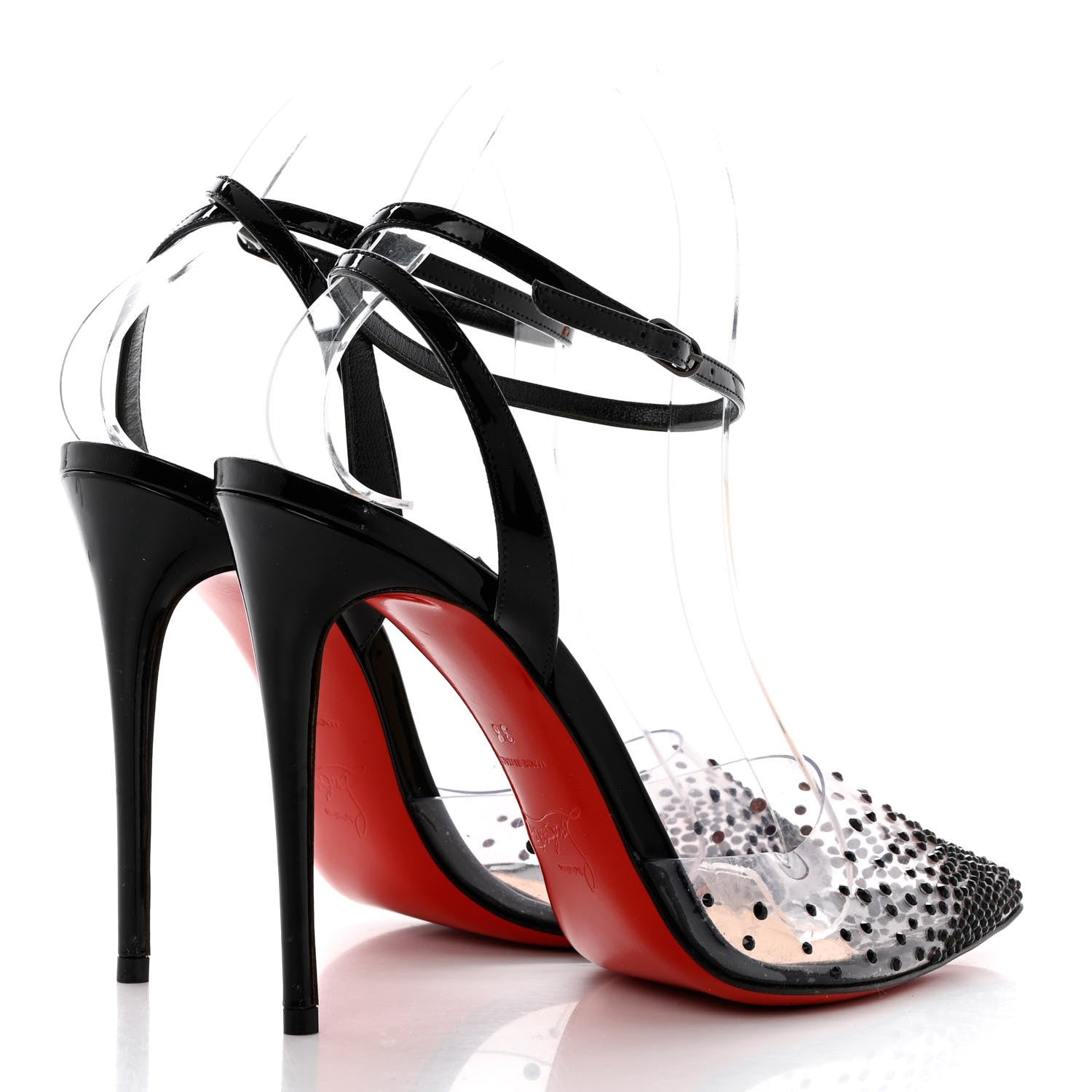 Christian Louboutin PVC Patent Psychic Spikaqueen 100 Pumps 38 black 4 of 7