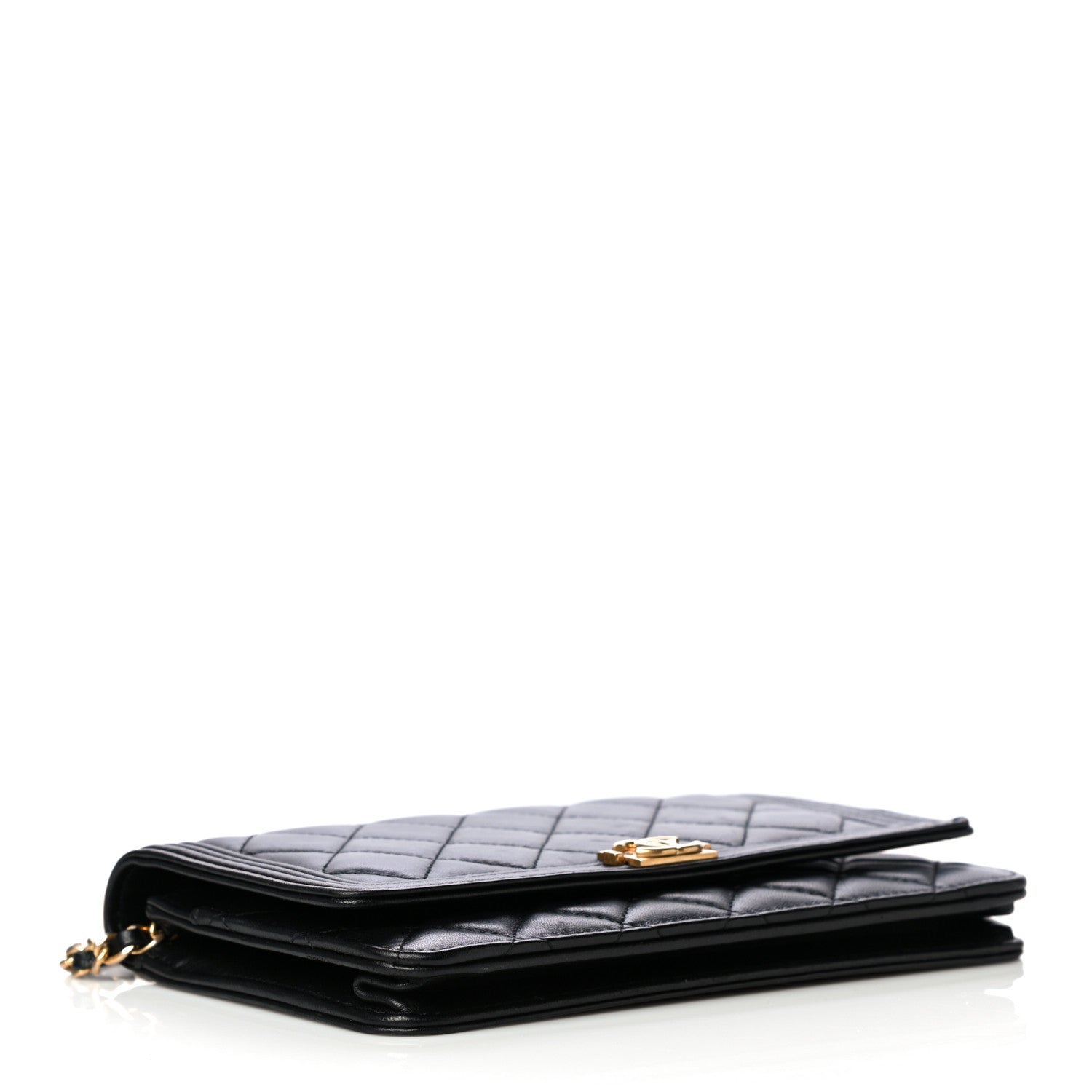 Chanel Lambskin Quilted Boy Wallet On Chain WOC Black 6 of 10