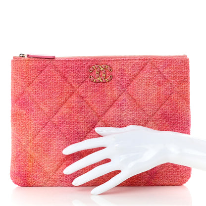 Chanel Tweed Large Chanel 19 Cosmetic Case Coral Pink 2 of 10
