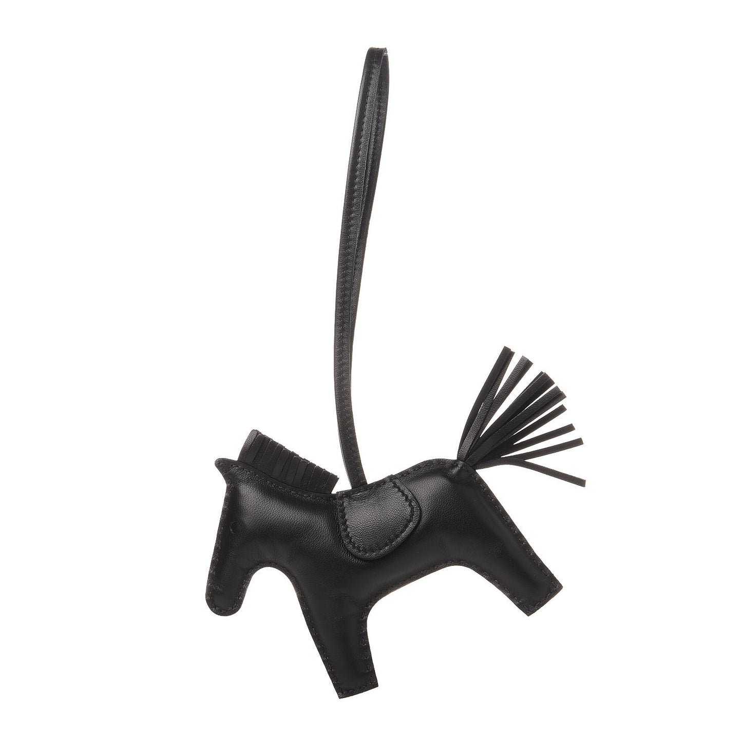 Milo Lambskin Grigri Rodeo Horse Bag Charm MM So Black