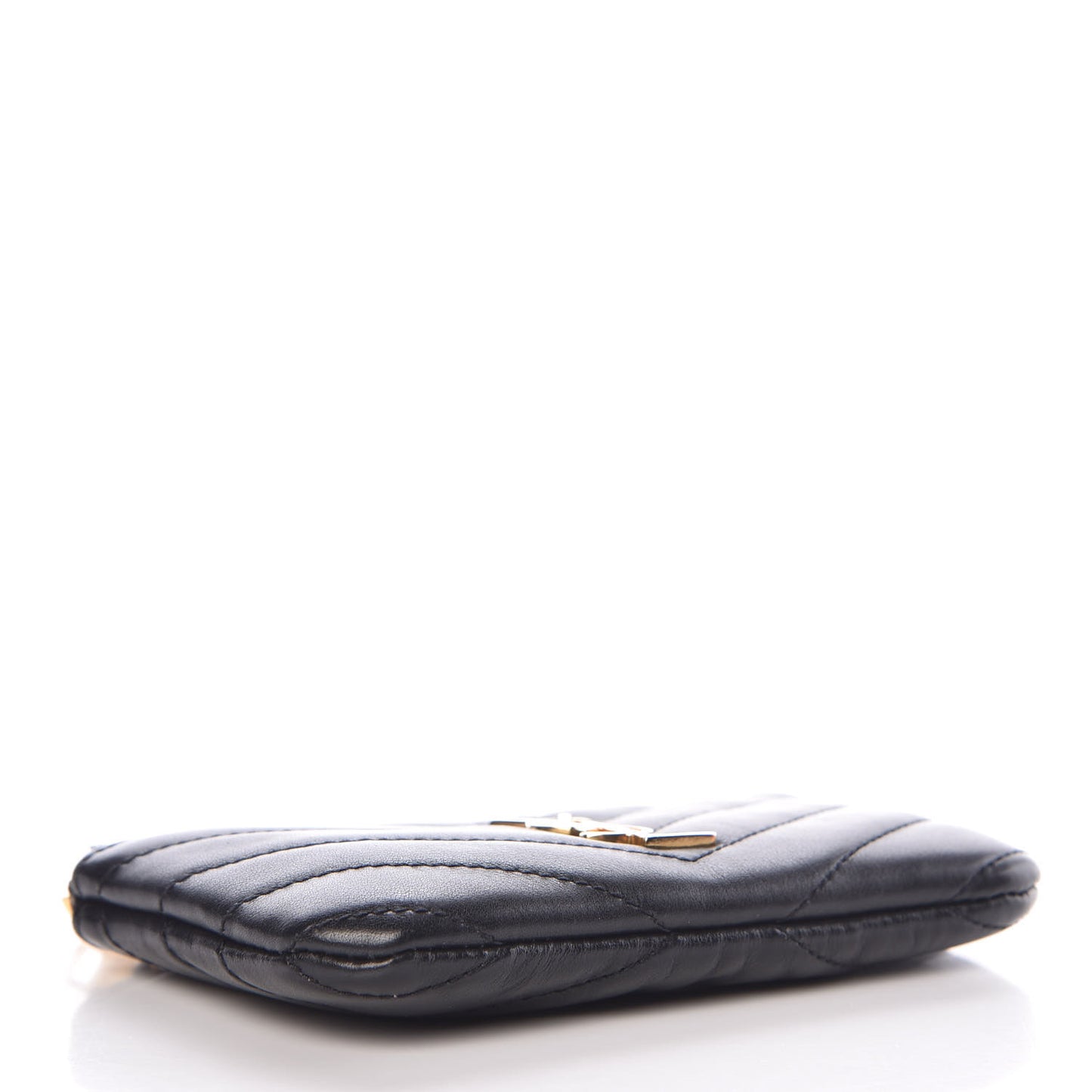 Calfskin Matelasse Monogram Key Pouch Black