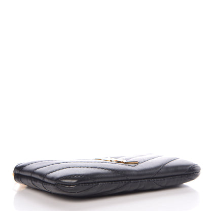 Saint Laurent Calfskin Matelasse Monogram Key Pouch Black 4 of 8