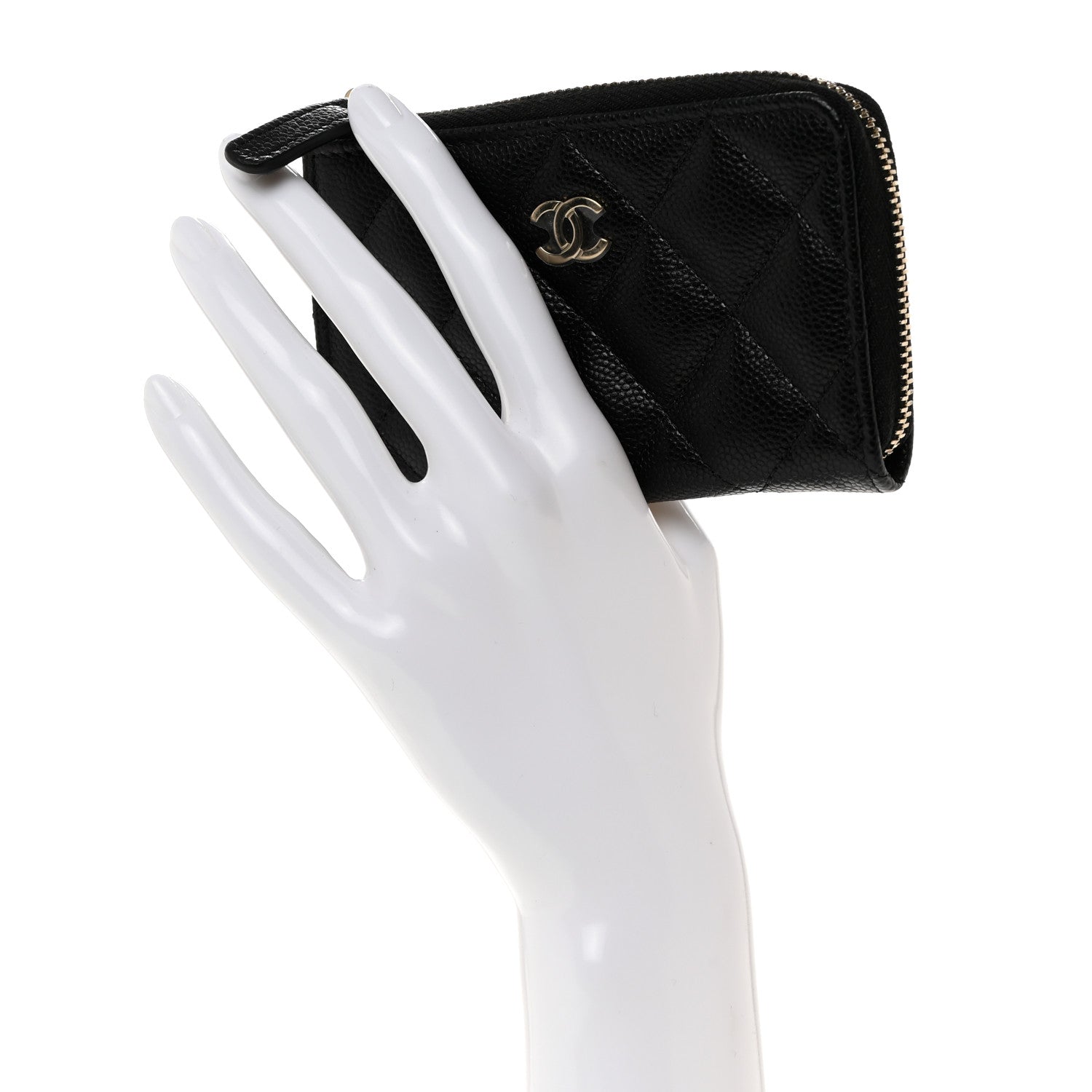 Chanel Caviar Quilted Zipped Key Holder Case Black 2 of 9