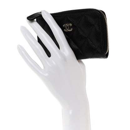 Chanel Caviar Quilted Zipped Key Holder Case Black 2 of 9