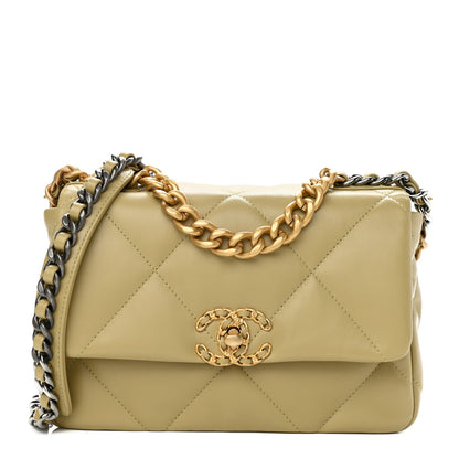 Chanel Lambskin Quilted Medium Chanel 19 Flap Light Green 1 of 11