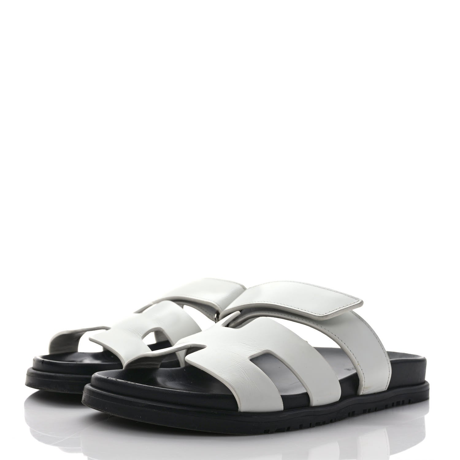 Hermes Calfskin Womens Chypre Sandals 39 White 3 of 10