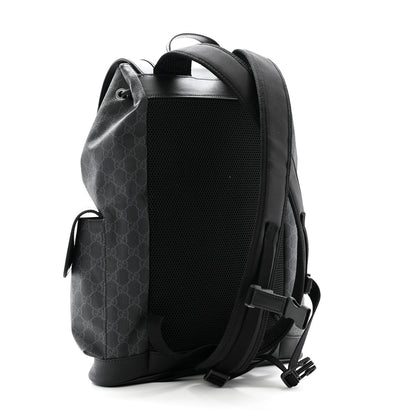Gucci Soft GG Supreme Monogram Calfskin Web Double Buckle Backpack Black 3 of 10