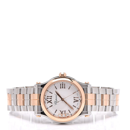 Chopard Stainless Steel 18K Rose Gold 3 Diamond 30mm Happy Sport Quartz Watch 3 of 8