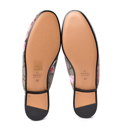 Gucci GG Supreme Monogram Blooms Womens Princetown Slippers 36 Beige Multicolor Dry Rose 5 of 9