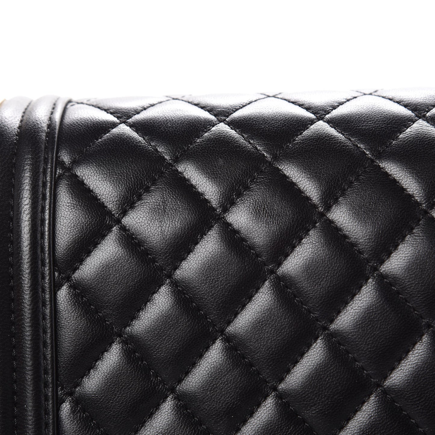 Lambskin Quilted Medium Boy Flap Black