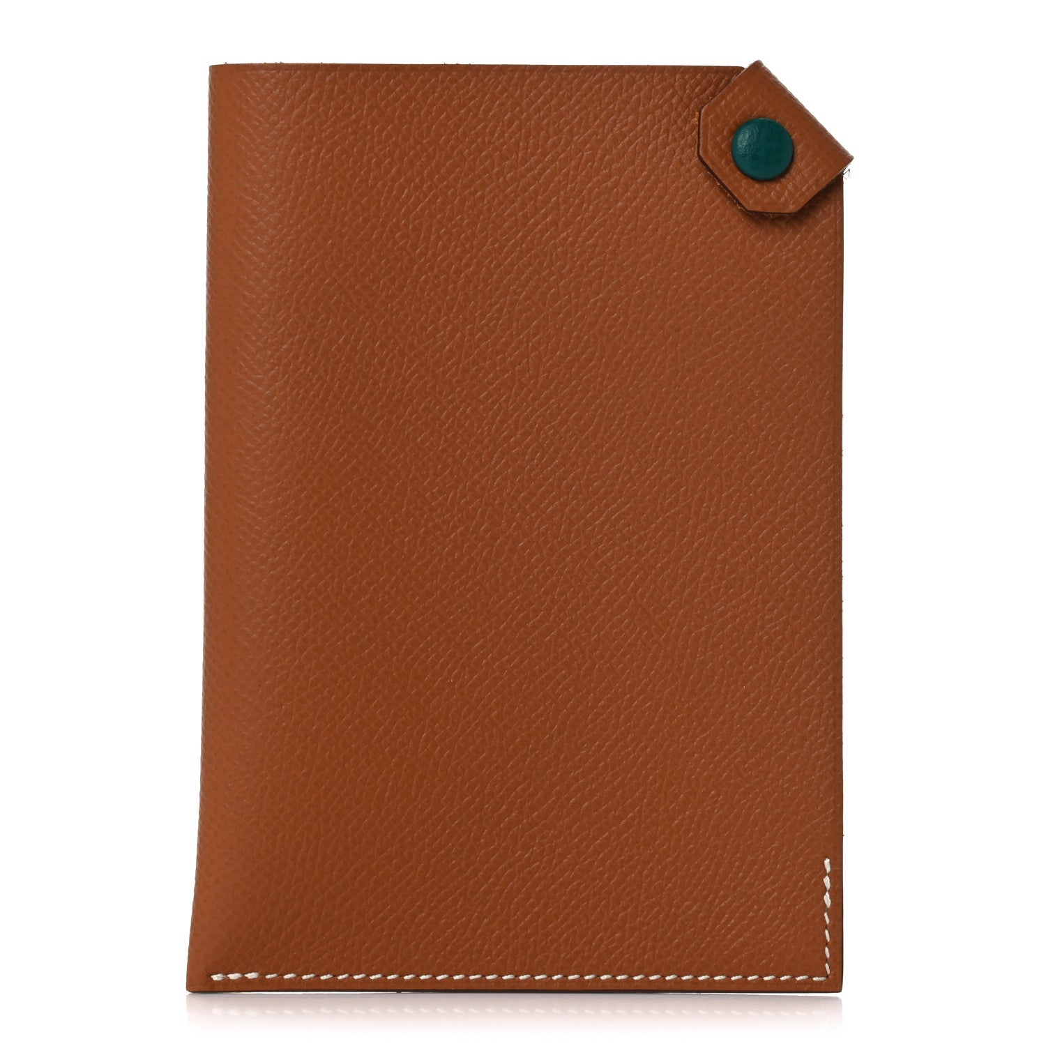 Hermes Epsom Tarmac Dot PM Passport Holder Gold Malachite 1 of 7