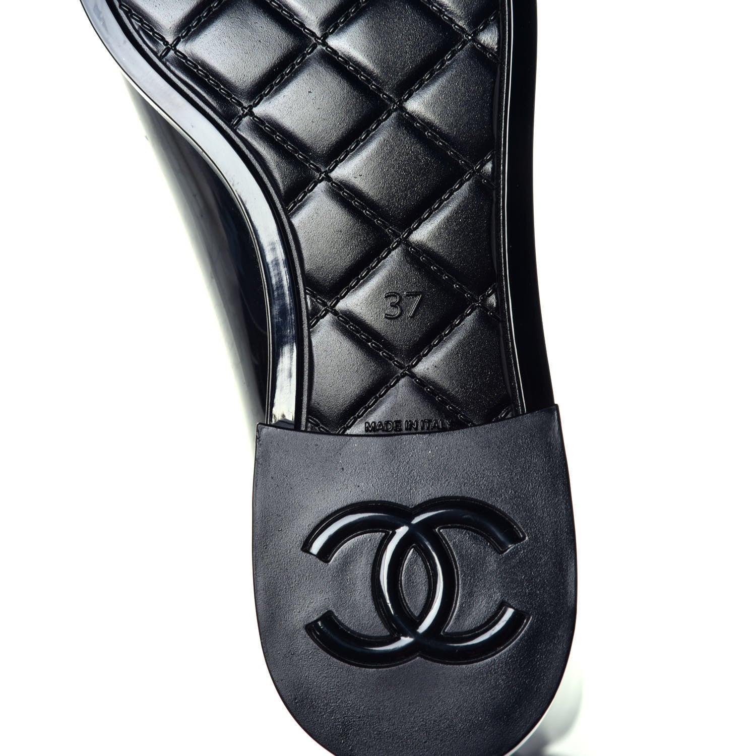 Chanel Rubber Rain Boots 37 Black 6 of 8
