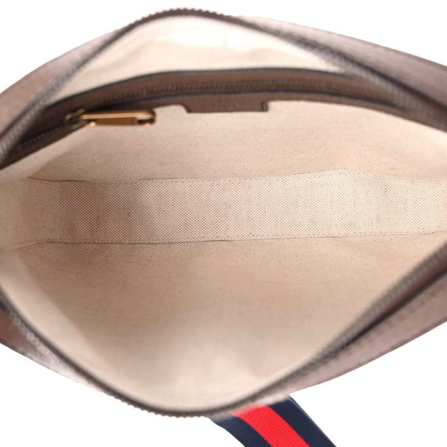 GG Supreme Monogram Textured Dollar Calfskin Web Ophidia Wristlet Shoulder Bag Beige Ebony New Acero