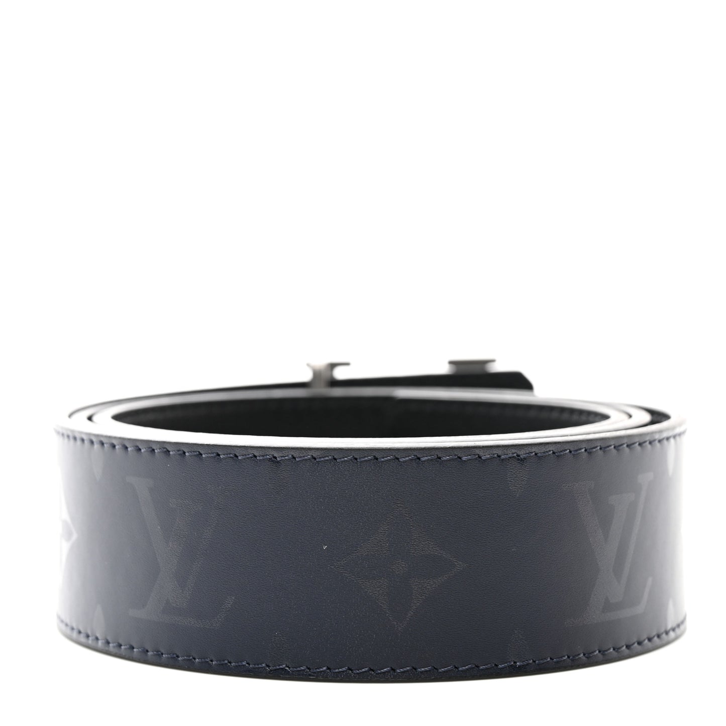 Calfskin Illusion Monogram 40mm LV Pyramide Belt 90 36 Black