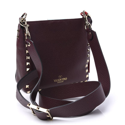 Valentino Garavani Pebbled Calfskin Mini Rockstud Flip-Lock Messenger Bag Rubin 2 of 11