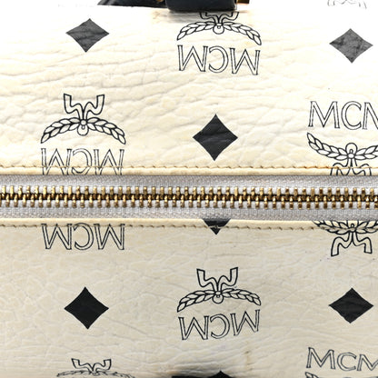 MCM Visetos Essential Barrel Bag White Blue 12 of 15