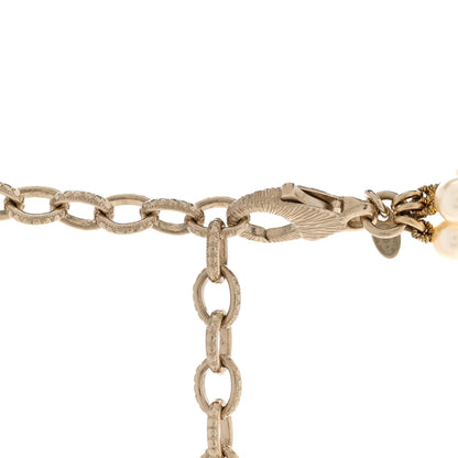 Chanel Crystal Graduated Pearl Multi Strand CC Necklace Gold 5 of 6