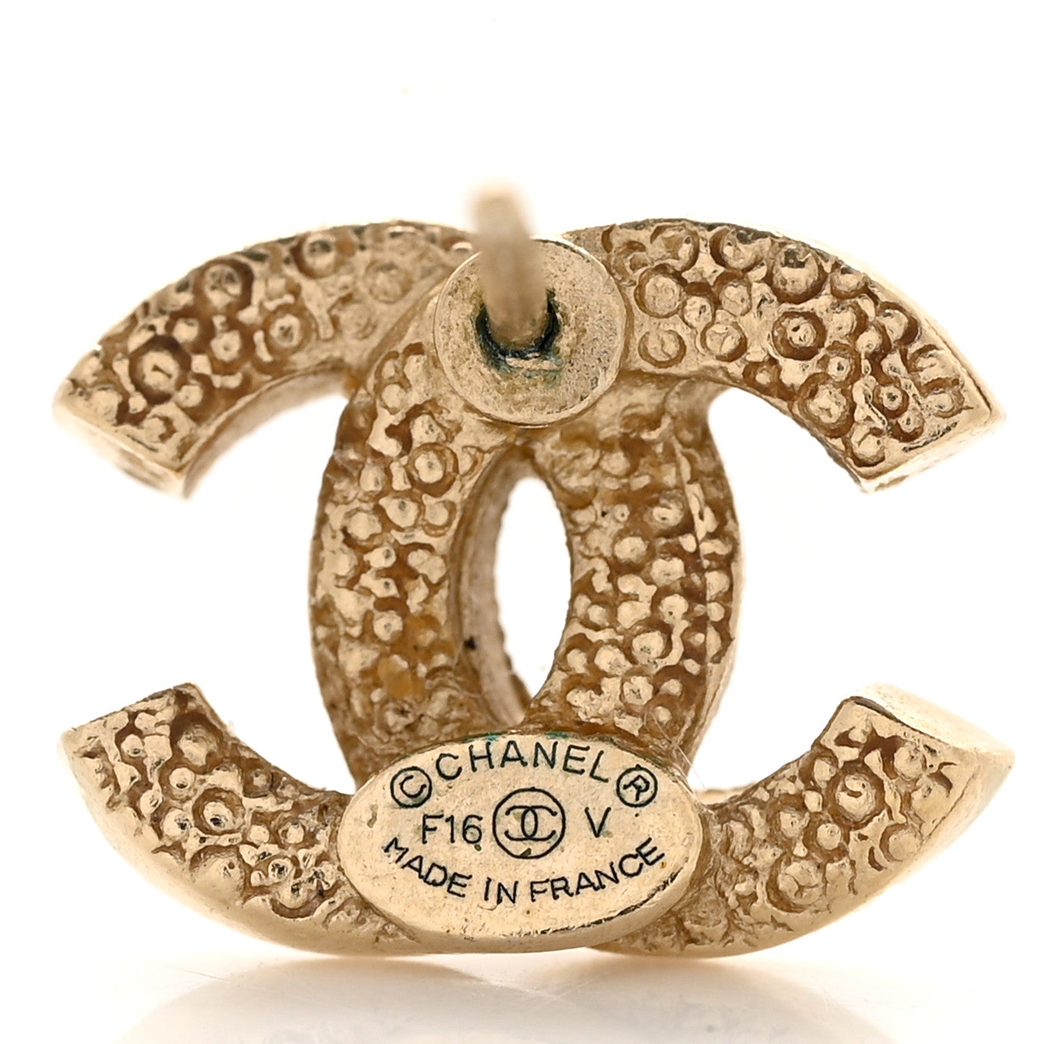 Chanel Crystal CC Earrings Gold 4 of 4