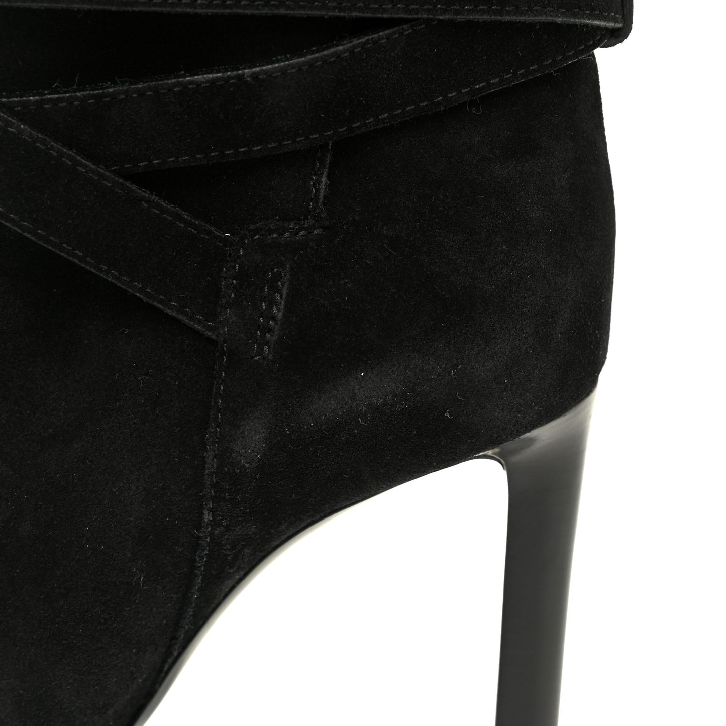 Suede Mica Buckle Western Ankle Booties 39 Black