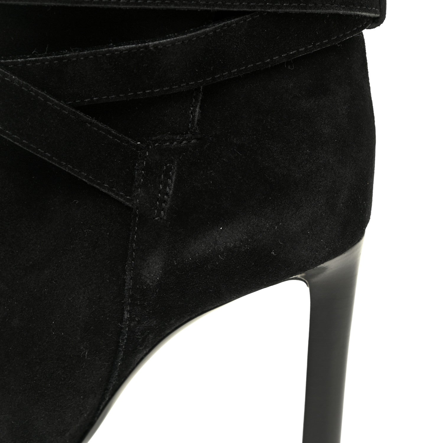 Saint Laurent Suede Mica Buckle Western Ankle Booties 39 Black 12 of 15