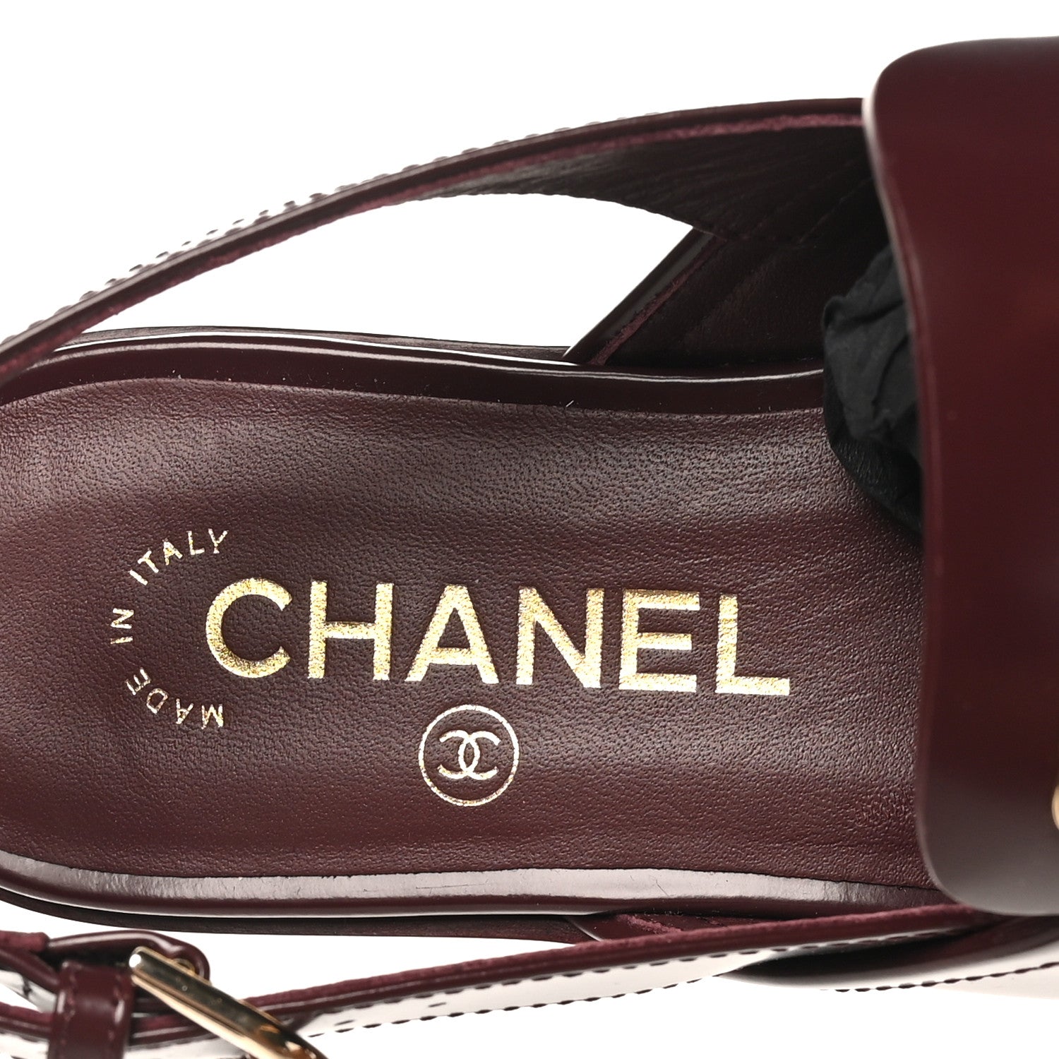 Chanel Shiny Calfskin Slingback Loafers 38 Burgundy 7 of 10