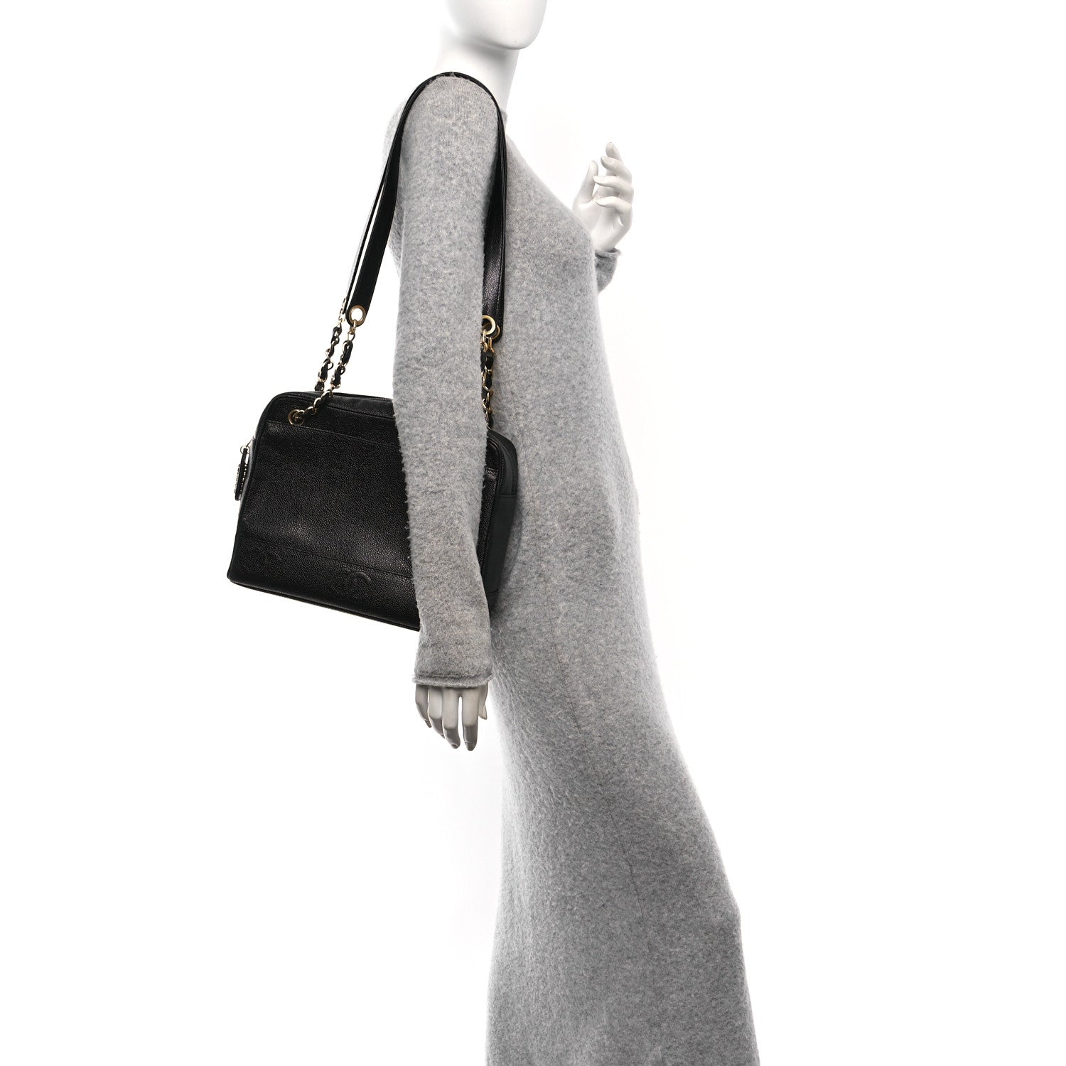 Chanel Caviar CC Shoulder Bag Black 3 of 11