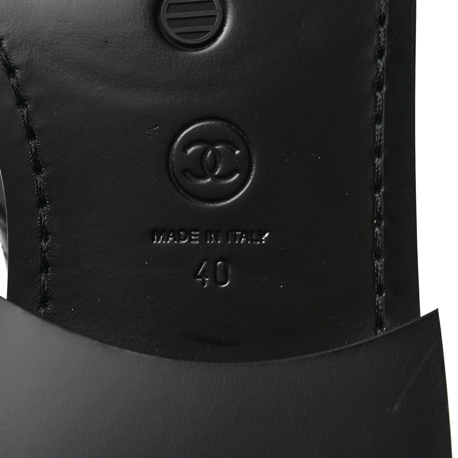 Chanel Shiny Calfskin Lace Up Combat Boots 40 Black 8 of 8