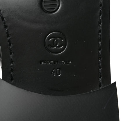 Chanel Shiny Calfskin Lace Up Combat Boots 40 Black 8 of 8
