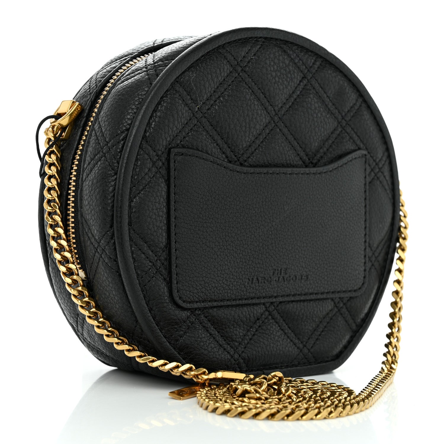 Marc Jacobs Grained Calfskin Quilted The Status Round Crossbody Black 3 of 10