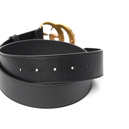 Gucci Moon Calfskin Pearl Double G 40mm Belt 75 30 Black Cream 3 of 6