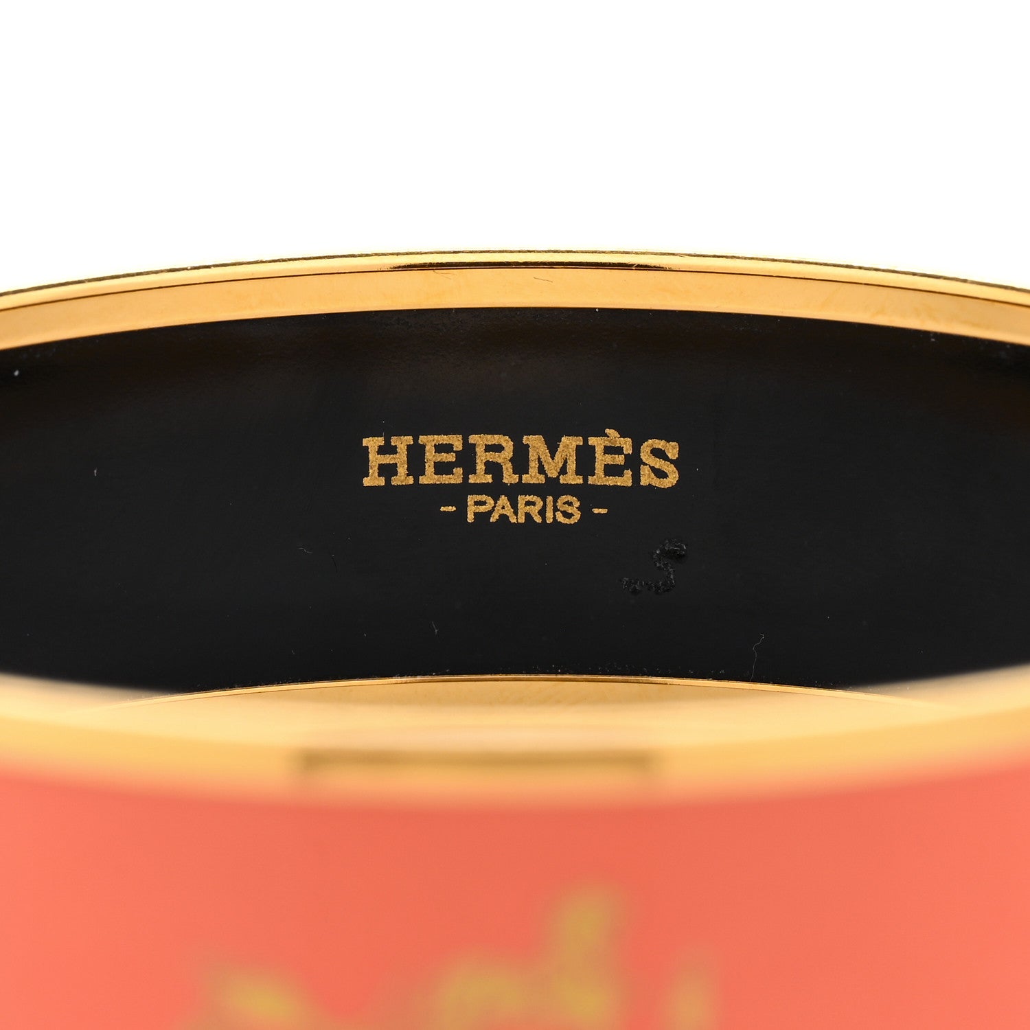 Hermes Enamel Printed Caleche Wide Bracelet 70 Mango 4 of 6