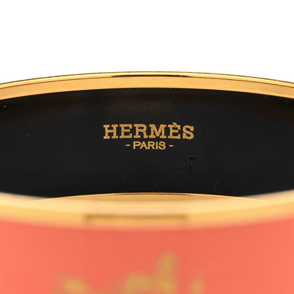 Hermes Enamel Printed Caleche Wide Bracelet 70 Mango 4 of 6