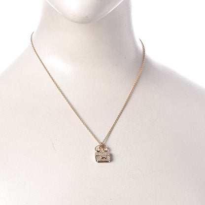 Hermes 18K Rose Gold Diamond Constance Amulette Pendant Necklace 2 of 6