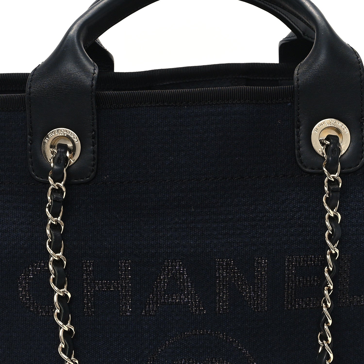 Chanel Mixed Fibers Small Deauville Tote Navy 9 of 13